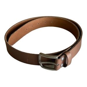 Vintage FULL GRAIN LEATHER BELT Brown Size 40 NWOT Made in India Normcore